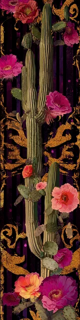 Free cactus bookmark featuring an orange and black cactus